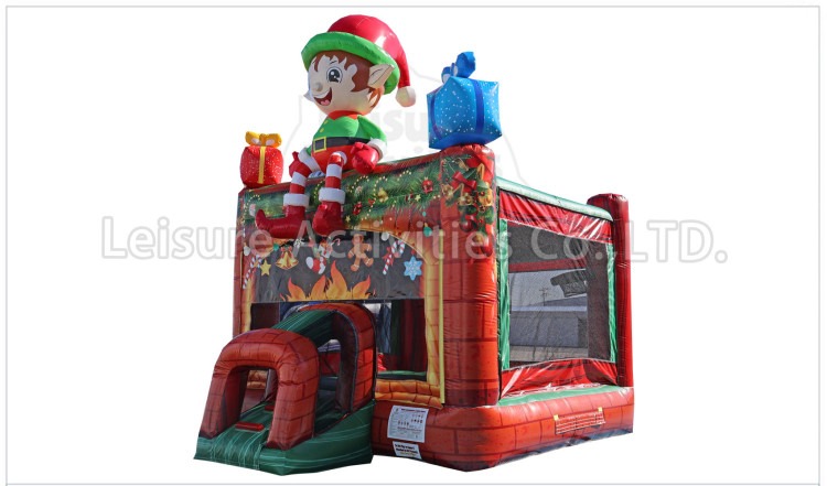 Christmas Elf on Bounce House